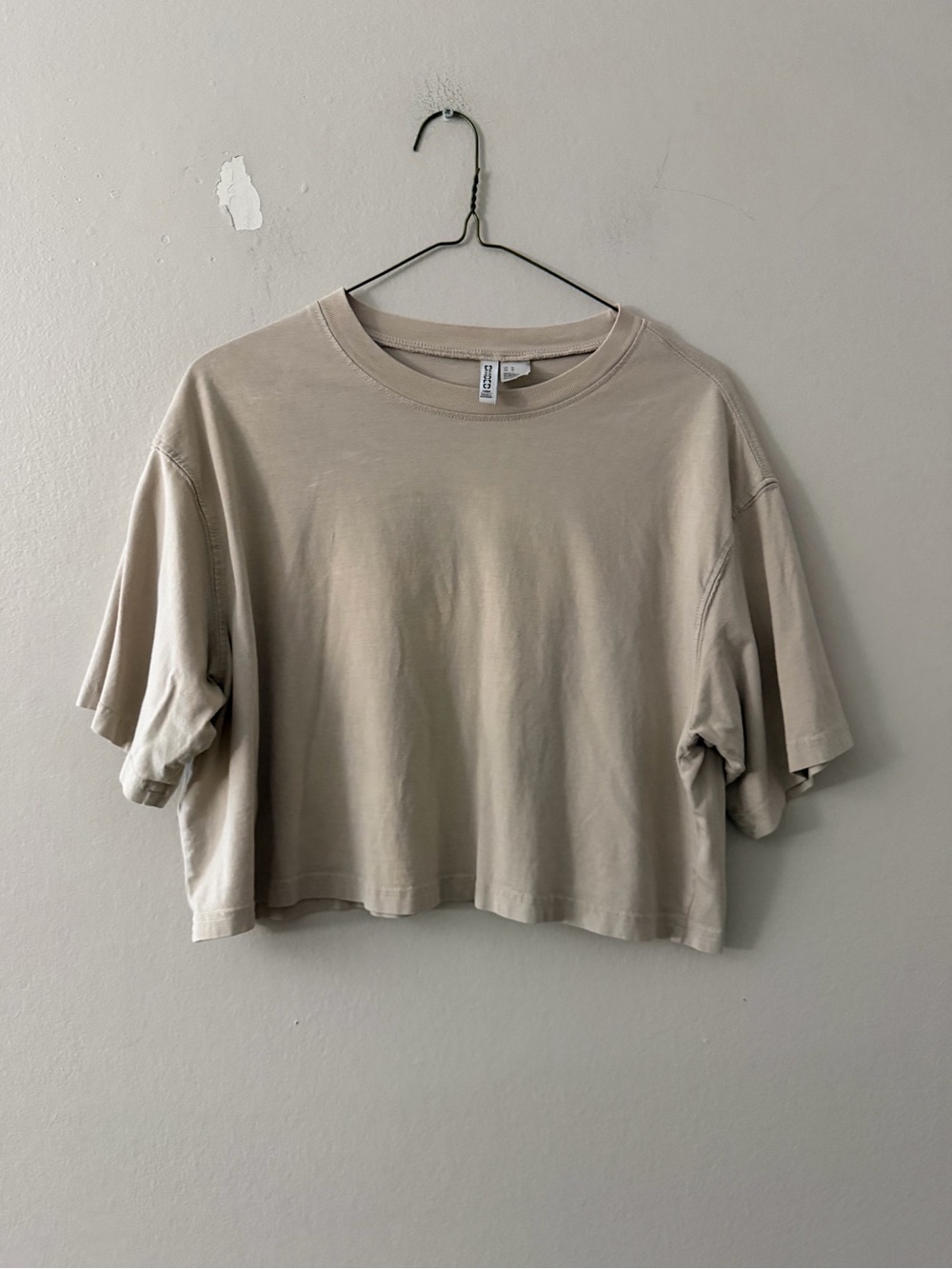 Neutral Beige Cropped Women's Tee - Relaxed Fit